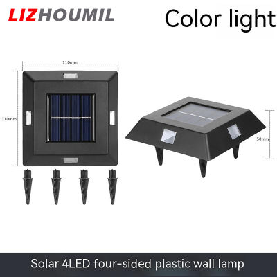 LIZHOUMIL ระบบควบคุมแสงอัจฉริยะ Lampu Solar Dinding 4ชิ้น,อุปกรณ์ตกแต่งสวนกลางแจ้งกันน้ำ