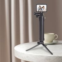 Extendable Camera Tripod Triangle Stable Structure Selfie Stick Tripod Angle Adjustment Take Vlog Monopod for GoPro Smartphone