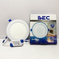 โคมไฟ ดาวน์ไลท์ LED Downlight 12W แบบฝัง แสงสีขาว Day light ทรงกลม BEC