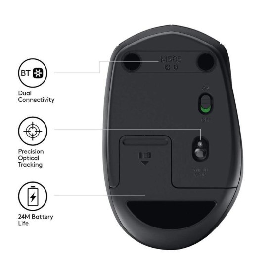 Chuột bluetooth không dây logitech m590 mute bluetooth 2.4ghz 1000 dpi máy - ảnh sản phẩm 3