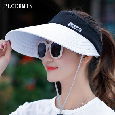 [hot]New 2021 Women Summer Sun Visor Wide-brimmed Hat Beach Hat Adjustable UV Protection Female Cap Packable