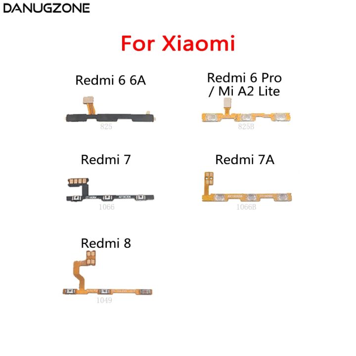 ปุ่มเปิด/ปิดไอโฟนสวิตช์ปิดเสียงปุ่มเปิด/ปิดสายเคเบิ้ลหลักสำหรับ Xiaomi Redmi 8 7 7a 6a 6 Pro /Mi A2 Lite