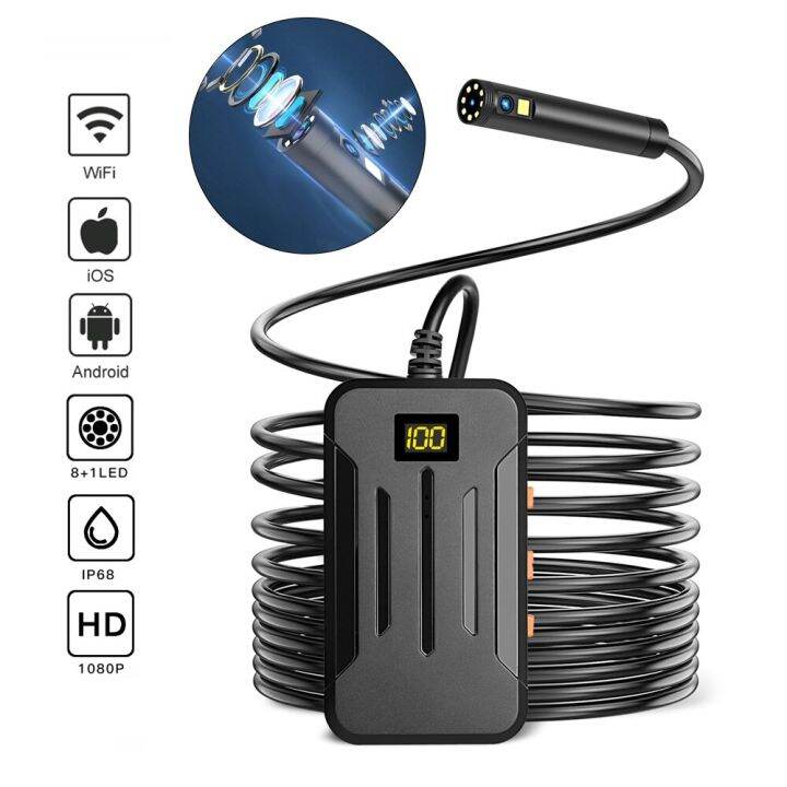 WIFI Industrial Endoscope Camera 1080P IP68 Dual 5.5Mm/8Mm Lens