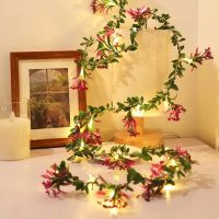 10/20 Leds Flower String Light Garland Leaves LED Fairy Light Christmas Wedding Party Table Decor Battery/USB Vine String Light