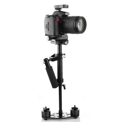กล้องวิดีโอ S60ขนาด60ซม. อะลูมินัมอัลลอยถ่ายภาพเครื่องกันสั่นแบบมือถือกล้อง DSLR แบบต่อเนื่องสำหรับกล้องแคนนอน DSLR กล้องกล้องถ่ายวีดีโอพกพา Nikon