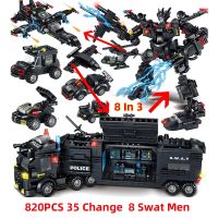 820PCS SWAT Helicopter Robot Vehicle Building Block Brick Set Compatible with Juguetes Kids Toys Juguetes brinquedos