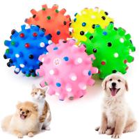 Round Dog Ball Toy Durable Puppy Training Ball Decompression Display Mold Squeaky Interactive Training Pet Ball Toy Toys