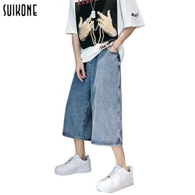 ✷ 2011 Suikone กางเกงขาสั้นผ้ายีนส์ กางเกงขาสั้นลําลอง ปักลาย สีขาว สไตล์อเมริกัน แฟชั่นฤดูร้อน สําหรับผู้ชาย กางเกงครอปแฟชั่น