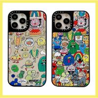 เคสโทรศัพท์มือถือกระจก กันกระแทก แบบเต็มเครื่อง ลาย Jon Burgerman สําหรับ iPhone 15 Pro max 14 Promax 13 mini 12 11 XS XR XSMAX 7G 7 Plus SE2020