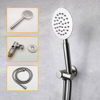 หัวฝักบัวแรงดันสูงแบบใช้มือถือพร้อมสเปรย์อาบน้ำทรงพลัง Matt Metal Stainless Steel Hand Held Showerhead Brushed Finish