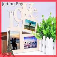 Jettingbuy เซลแฟลชเซ็ตศิลปะตกแต่งบ้านภาพไม้ฉลุลายความรักกรอบรูปของขวัญ DIY ใหม่