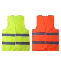 Reflective Vest Sleeveless Tops Traffic Running Safety Reflector with Reflective Stripe Fluorescent Green Orange