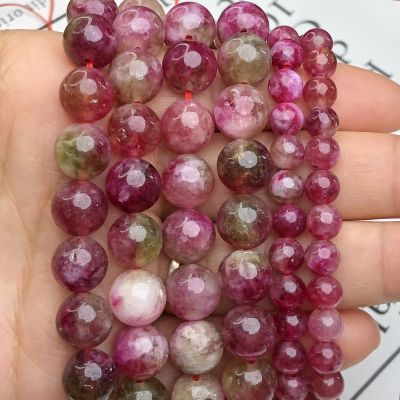 6/8/10MM Natural Pink Tourmaline Crystal Stone Beads Round Loose Spacer Beads For Jewelry Making Diy Earing Bracelet Accessories
