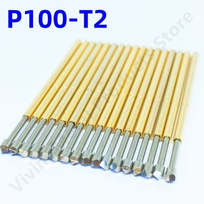 100PCS P100-T2 Spring Test Probe Test Pin Pogo Pin ชุบนิกเกิล Pin Dia1.36mm ความยาว 33.35 มม.P100-T หัวทดสอบ Dia1.5mm PCB เครื่องมือ-invy32 shop