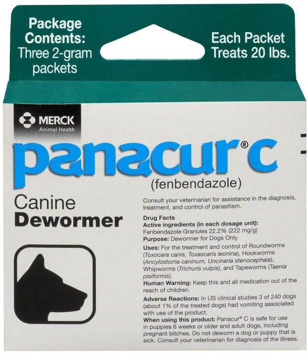 Panacur C Canine Dewormer for Dogs Only, 3 Packets (2g each) Lazada PH