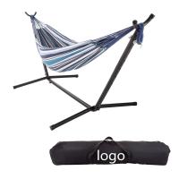 Double zilian Hammock with Stand Cotton, 2-Person Outdoor Swing with Frame for Camping