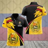 Venezuela Fire Graphic Custom Name Polo Shirt Summer Unisex Casual Streetwear Loose Soft Jersey Oversized Fast Dry Sportswear