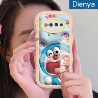 เคสโทรศัพท์ปลอกสำหรับ Samsung Galaxy S10 4G ลายการ์ตูน3D ดอกไม้มีลายคลื่นโดราเอมอนกันกระแทกแบบใสนิ่มเคสมือถือโปร่งใสลายกล้องถ่ายรูปที่สร้างสรรค์เคสป้องกันซิลิกาเจล