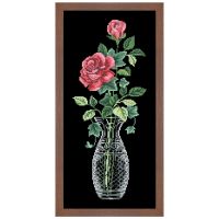 ۩∏ Rose in vase aida fabric cross stitch kits 18ct 14ct 11ct black fabric cotton thread hand embroidery DIY handmade needlework