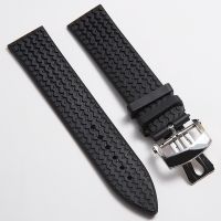 Suitable For 21mm Waterproof Rubber Watchband Chopard Tyre Texture Silicone Watch Strap Black Men Women Tape Wrist Bracelet Logo On