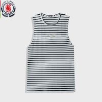 FREDD MARSHALL 2023 Fashion Men Tank Top Summer Sleeveless Undershirt Casual Short Sleeve Embroidery Tank Striped Tank Tops 386