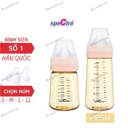 Bình sữa PPSU cổ rộng cao cấp Spectra 160ml 260ml kèm núm ti size S M L LL