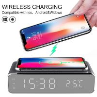 2023 Wireless Fast Charger LED Alarm Clock Phone Wireless Charger Charging Pad Thermometer For Xiaomi IPhone 11 XS Max X