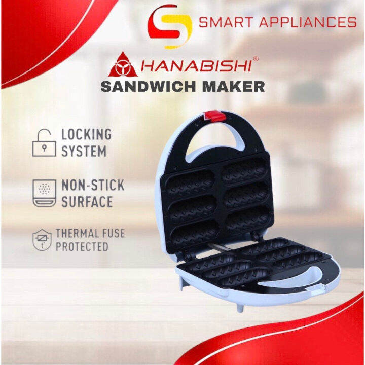 Hanabishi Hotdog Waffle Maker HSM50H Nonstick toasting surface Lazada PH