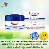 Eucerin® Dry Skin Replenishing Cream 5% Urea with Lactate and Carnitine (75ml) ผลิตภัณฑ์เพื่อฟื้นฟูสุขภาพผิวที่เปล่งปลั่งสดใส Mamy and Buddy