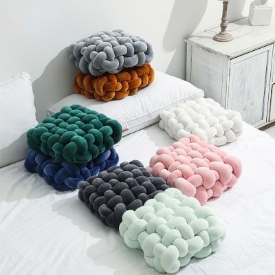 【CW】﹊  Room Soft Knot Cushion Sofa Color Hand-Woven Throw Woven Cushio