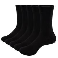 YUEDGE Men‘s Bamboo Socks Anti Smell Breathable Plain Mid Calf Business Dress Socks For Male Size 37-46 EU