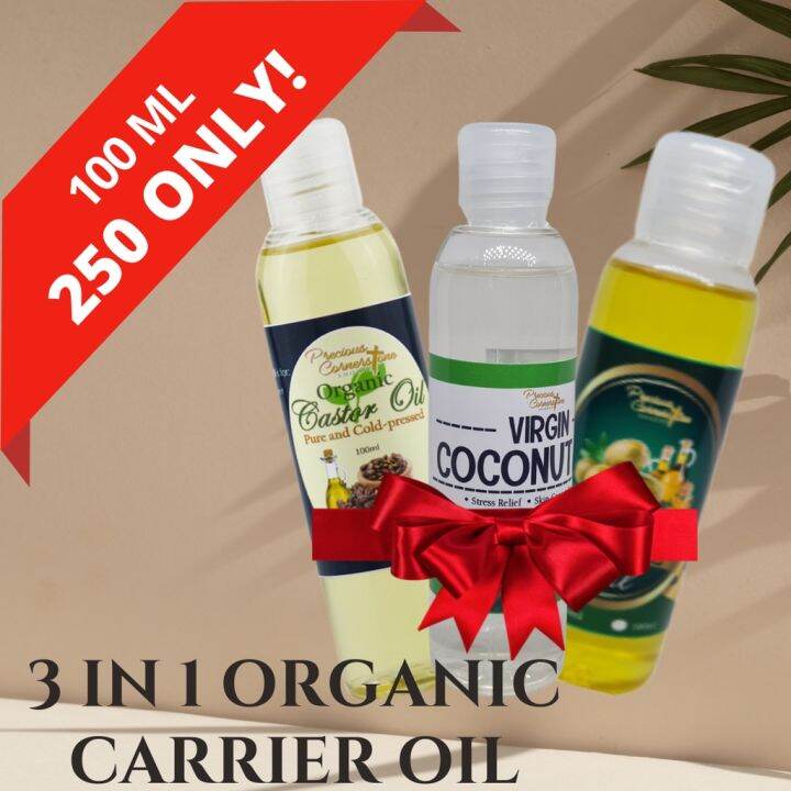PCS 3 in 1 Organic Carrier Oil for Hair Growth Hair Loss (Castor Oil