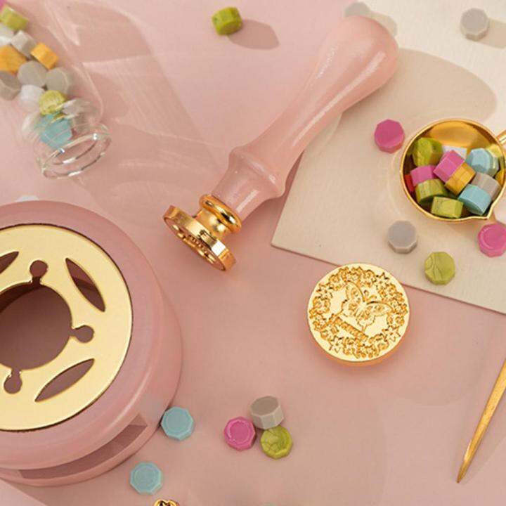 เตาหลอมซีลขี้ผึ้ง-diy-พร้อมช้อนซีลขี้ผึ้งเตาตราประทับชุดอุ่นซีลขี้ผึ้งสะดวกอเนกประสงค์สำหรับตกแต่งซองจดหมาย
