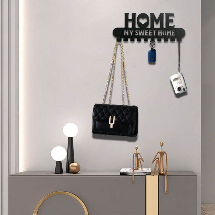 Wallmounted Hook Keychain Key Hang Black Metal Keychain Wallmounted