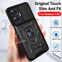 เคสสำหรับ Realme C55 C53 NFC 10 Pro Plus 10Pro + Real Me Realmi แม่เหล็กเคสโทรศัพท์กรอบแท่นตั้งปลอกกันกระแทกแบบแข็งเคสเคสป้องกันพร้อมฝาครอบกล้อง