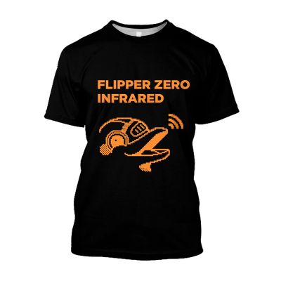 Flipper Zero Hacker พิมพ์เสื้อยืดผู้ชายฤดูร้อน O-Neck แขนสั้นขนาดใหญ่สบายๆ Tees หลวม Streetwear Unisex Harajaku เสื้อยืด