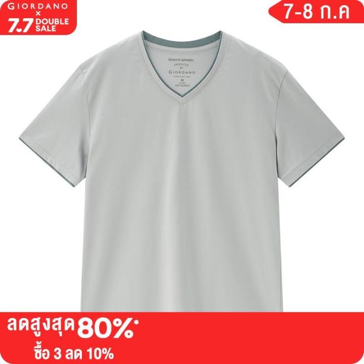 giordano-women-t-shirts-high-tech-cooling-v-neck-tshirts-contrast-color-short-sleve-summer-comfort-fashion-casual-tee-05323414