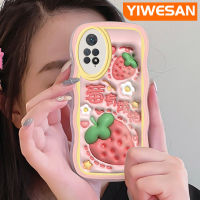 YIWESAN เคสสำหรับ Xiaomi Redmi โน๊ต11 Pro 5G Note 11e Pro เคสลาย3D สตรอเบอร์รี่สีสันสดใสเคสโทรศัพท์แบบใสกรอบซิลิโคนกันกระแทกเคสนิ่มโปร่งใสป้องกันเลนส์กล้อง