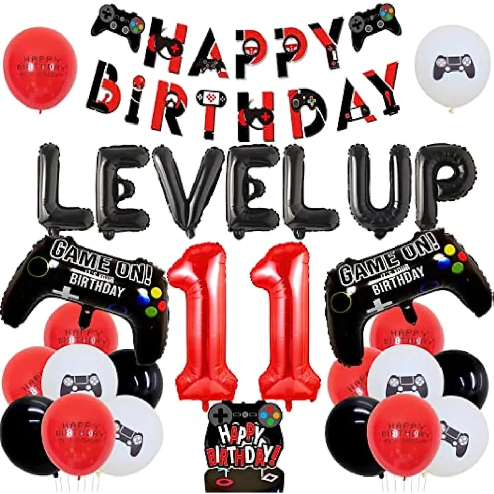 Level 13 Video Game Happy Birthday Backdrop Banner Party Decor