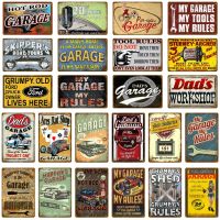 Hot Rod Garage Advertising Signage Metal Poster Vintage Antique Wall Sticker Car Bus Motor Gas Oil Tire Shop Decor Painting Sign(only one size: 20cmX30cm)(Contact seller, free custom pattern)