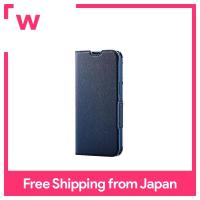ELECOM iPhone 13 / leather case / notebook type / Ultra Slim / Flowers / thin / navy