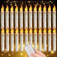 12/24Pc Flameless LED Taper Candles Hanging Tealight With Remote Control Electronic Lights For Christmas Halloween Wedding Decor