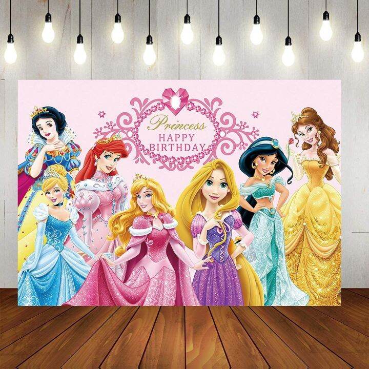 [New G] Disney Princess Backdrop for Kids Girl Birthday Party ...