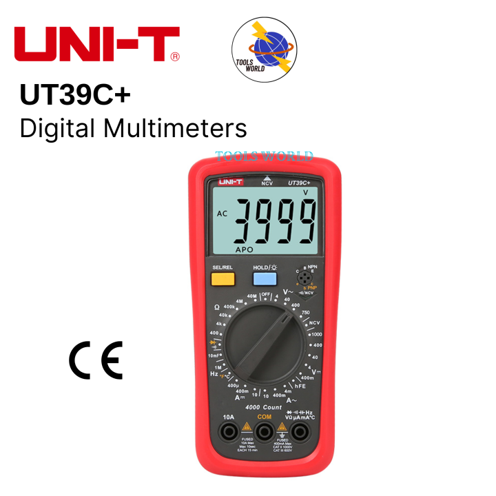 UNI-T UT39C+ LCD Digital Multimeter 1000VDC/ 750VAC 10A AC/DC Voltage ...