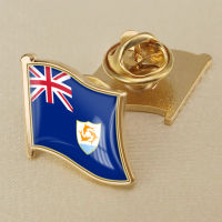 Anguilla Countries Anguilla National Flag Crystal Resin Badge Brooch Flag Badges of the World All-metal Brooch Copper Brooch Collection