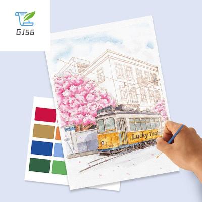 สมุดวาดภาพสีน้ำกระดาษพิเศษพร้อมแปรงสำหรับ GJ56พร้อมหนังสือกราฟฟิตีสีกวอชหนังสือภาพวาด DIY ที่น่าสนใจของขวัญสำหรับเด็ก