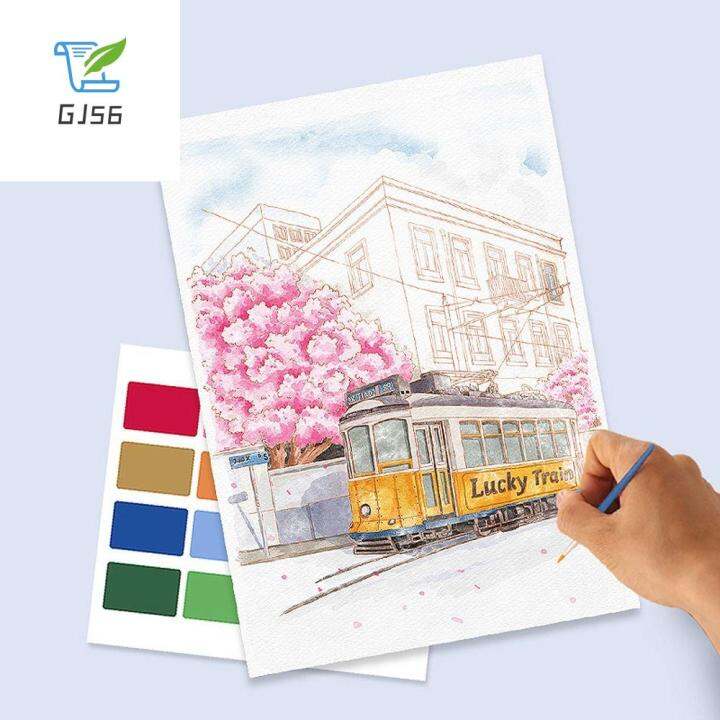 สมุดวาดภาพสีน้ำกระดาษพิเศษพร้อมแปรงสำหรับ-gj56พร้อมหนังสือกราฟฟิตีสีกวอชหนังสือภาพวาด-diy-ที่น่าสนใจของขวัญสำหรับเด็ก