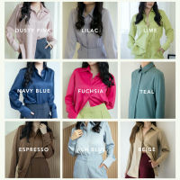 TIYA BARE SHIRT เสื้อเชิ้ตแขนยาว 9 สี ผ้าซิลค์ดัชเชส นิ่มสบาย ผ้าทิ้งตัวอย่างดี ใส่แล้วไม่ยับ PRE-ORDER 2 WEEKS