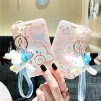 Kawaii Sanrios Cinnamoroll My Melody Lanyard ID Credit Bank Card Holder White Dog Strap Keychain Case Halter Cards Cover Toy Card Holders