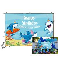 HUAYI Photography Backdrops Birthday Photo Backdrop Shark Baby Shower Birthday Party Decor Banner Photography Background W-2106